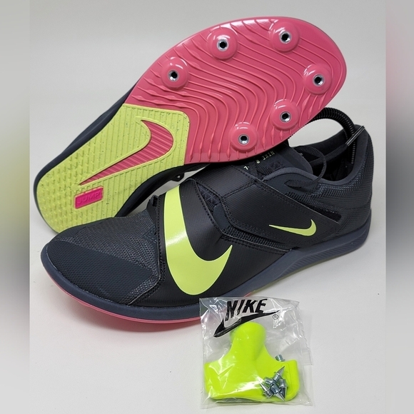 Nike Zoom Rival Mens Size 9 Track & Field Jump Spikes Black Volt Red DR2756-002 - Picture 1 of 10